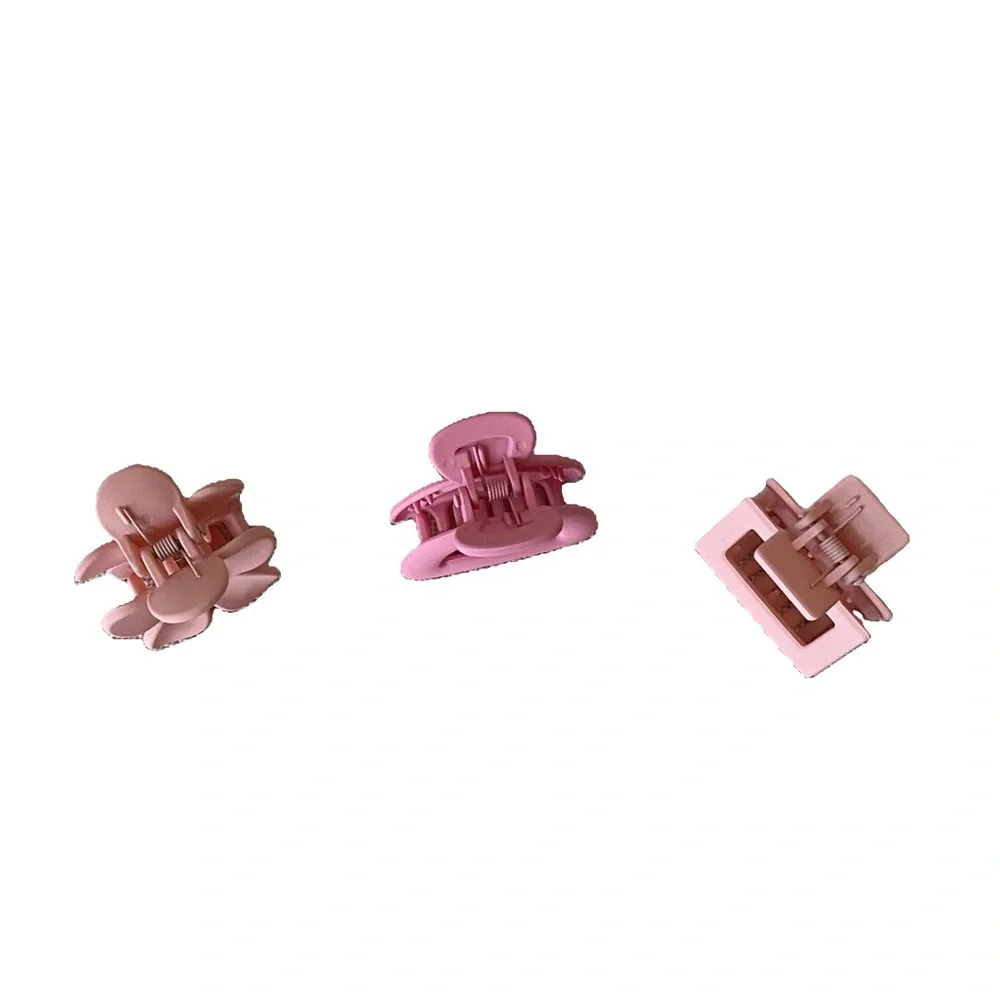 Cute Mini Pink Hair Claws For Girls Perfect For Half Ponytail Accessories
